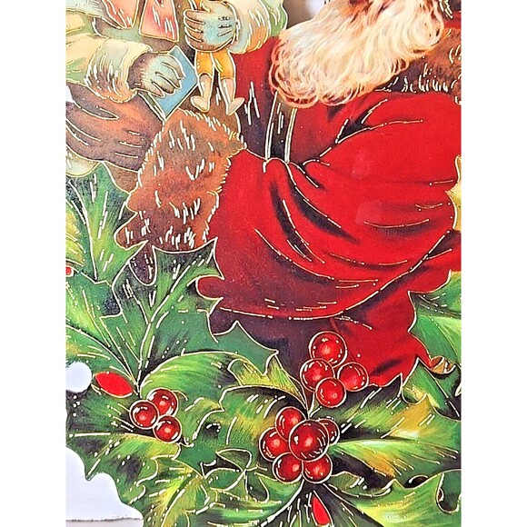 B. Shackman & Co. Double Sided Diecut Cardboard 8" Santa Christmas Ornament 1993 - Picture 5 of 7